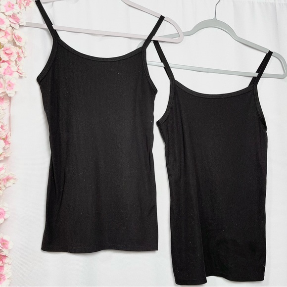 Ribbed Cami tank top lot of 2 small black - Picture 1 of 1
